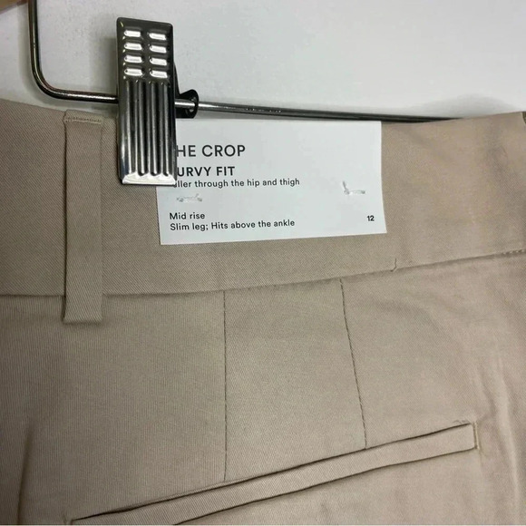 Ann Taylor The Crop Mid Rise Slim Leg Pants Size 12 NWT Khaki - Picture 4 of 6